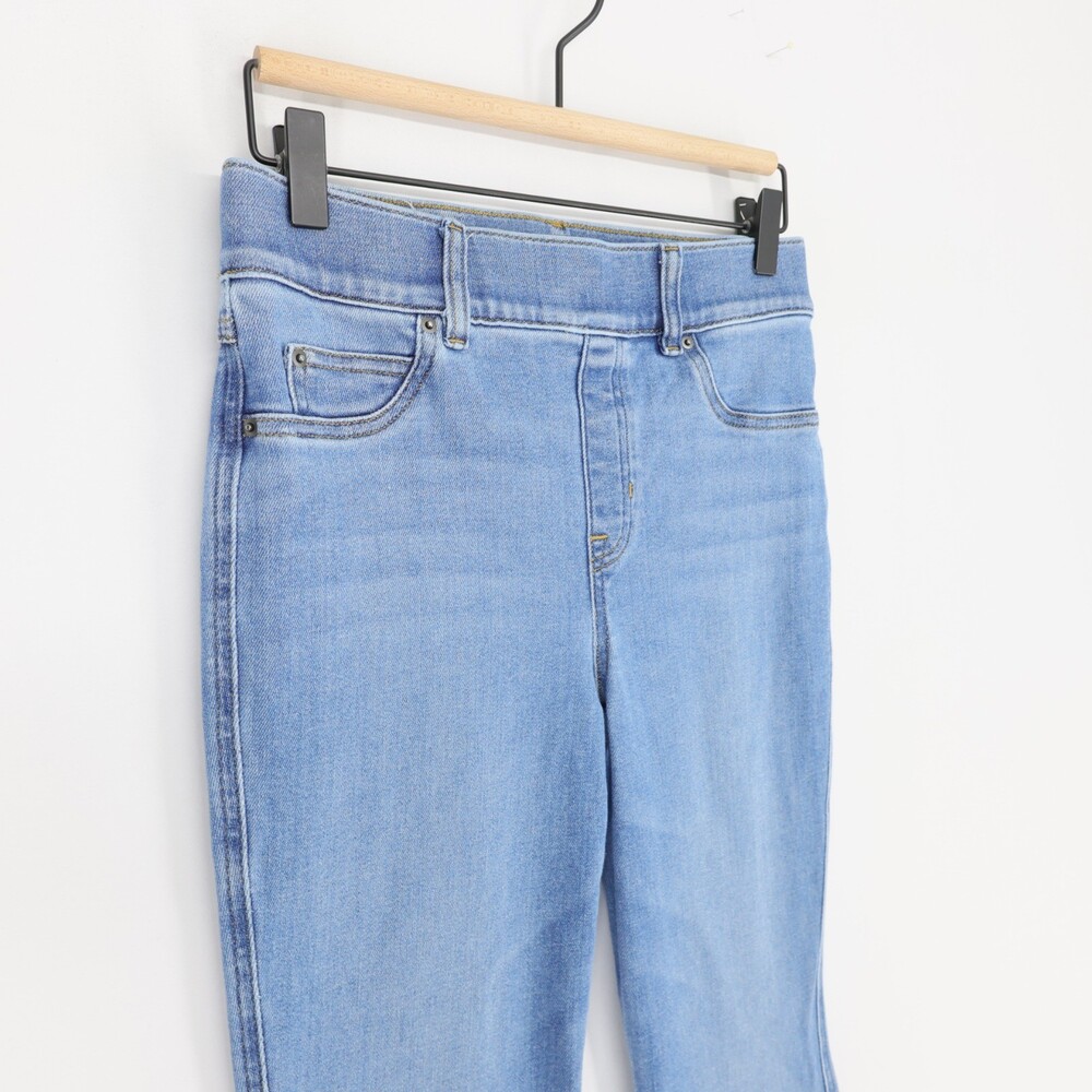 Spanx Everywear Flare Jeans Womens S Blue Pull On High Rise Shaping Stretch - Picture 3 of 12